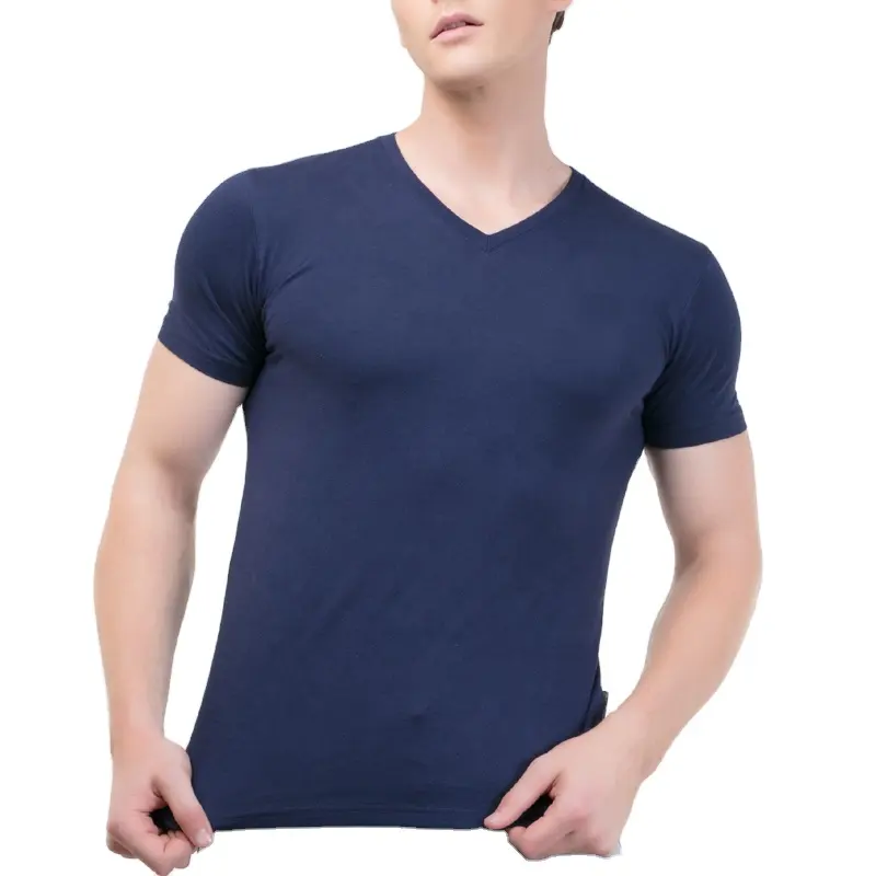 남자 해군 파란 색깔 v 목 여름 주문을 받아서 만들어진 로고 남자 breathable 주문 t-셔츠