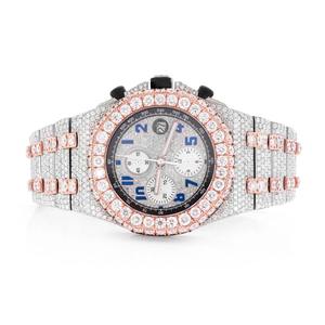 Luxurious Two Tone Full Iced Out Moissanite Diamond <b>watch</b> Customized <b>White</b> Chronograph Dial HipHop Automatic <b>Watch</b> <b>For</b> Men <b>Women</b> - Product Image 1