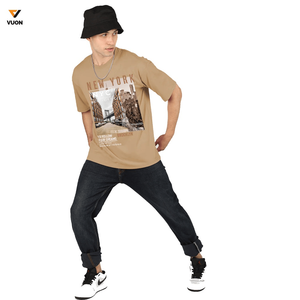 Venta al por mayor personalizado 220GSM nuevo diseño personalizar logotipo estampado algodón Camisetas manga corta Camiseta sólida hombres y mujeres camisa en blanco - Product Image 5