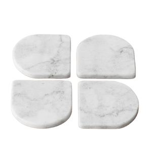 new arrival Stylish Marble <b>resin</b> Drink Coaster Set with Curved Edges Elegant <b>Table</b> Accessory <b>for</b> Beverage Serving - Product Image 1