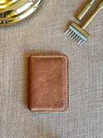 Porte-cartes de visite en cuir véritable vintage mince LCH-0008, vente en gros d'usine, durable, personnalisable avec logo, protection RFID pour cartes de crédit