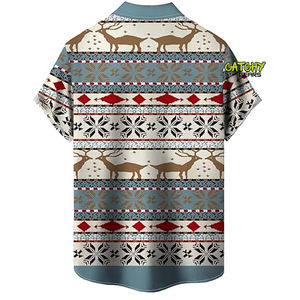 Chemises Hawaïennes de Plage à Manches Courtes Respirantes et Décontractées Grande Taille avec Impression Numérique par Sublimation et Boutons Personnalisables - Product Image 2