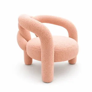Fauteuil <span class=keywords><strong>de</strong></span> bar et <span class=keywords><strong>de</strong></span> salon contemporain haut <span class=keywords><strong>de</strong></span> gamme en bouclette, tressé à la main, durable, écologique, design minimaliste pour la maison et les mariages - Product Image 5