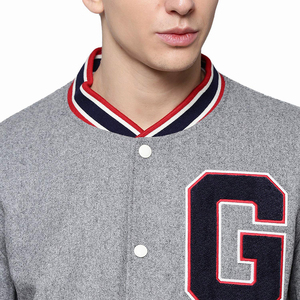 Chaqueta Universitaria Unisex con Cuello Acanalado Distintivo, Manga en Contraste, Espíritu Escolar, Bordado Personalizado, Equipo Escolar - Product Image 5