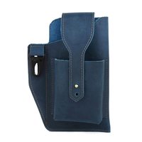 Pochette de ceinture vintage 100 % cuir véritable imperméable pour téléphone, unisexe, avec bande élastique, sac banane portable léger et cousu