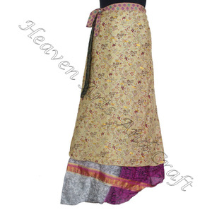 ใหม่กระโปรงผ้าไหมสองชั้นมหัศจรรย์สำหรับผู้หญิงกระโปรงยาวแบบผูกเชือกสไตล์วินเทจขนาด38นิ้ว - Product Image 1