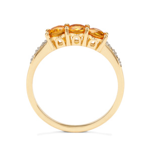 Bague en saphir Padparadscha plaqué or 18 carats avec zircon blanc 1,11 ct, style incrustation tendance - Product Image 3