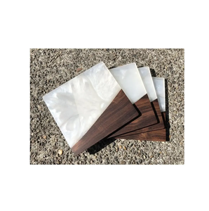 ที่รองแก้วไม้อะคาเซียและเรซินสำหรับตกแต่งบ้านถาดรองแก้วสำหรับเครื่องดื่ม - Product Image 1