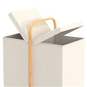 Grand <span class=keywords><strong>panier</strong></span> à <span class=keywords><strong>linge</strong></span> pliable avec couvercle et <span class=keywords><strong>deux</strong></span> <span class=keywords><strong>compartiments</strong></span>, vente en gros - Product Image 1