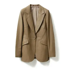 Chaqueta de talla grande de cuero PU para Primavera/otoño, ropa de calle para mujer, chaqueta de cuero de motorista ajustada, abrigo para mujer - Product Image 4