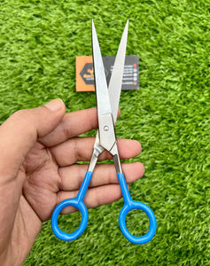 Ciseaux de coiffure à lame droite en acier inoxydable de haute qualité, poignée bleue, pointe pointue pour une utilisation en sécurité dans les salons - Product Image 3