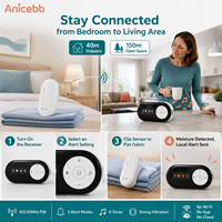 Alarme d'énurésie longue portée 40m intérieur 150m extérieur 433.92MHz FSK pour distribution multi-chambres et soins familiaux – Acheteurs actuels