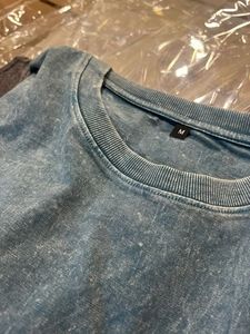 Camiseta de algodón 100% para hombre con cuello redondo y manga corta, estilo Formal lavado con ácido, Material de poliéster/algodón lavado con enzimas - Product Image 5