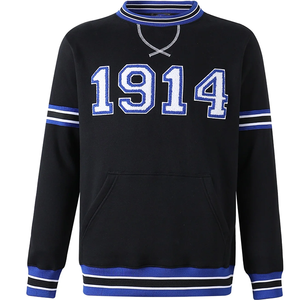 Sudadera de Felpa Negra con Cuello Redondo de Phi Beta Sigma de 1914, Estilo Universitario para Hermandades y Fraternidades - Product Image 1