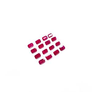 Rubis naturel de Birmanie non traité, créé en laboratoire, taille coussin, pierre libre de haute qualité, 6x4mm, octogones, couleur rouge - Product Image 3