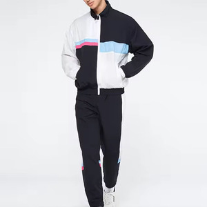 Chaqueta cortavientos de bloque de color Estilo Vintage de los años 90 y conjunto de joggers ropa deportiva retro chándales de hombre hechos de alta calidad - Product Image 3