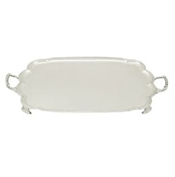 Plateau de service à poignées métalliques de Style ferme pour Banquet de mariage, décoration de café et d'hôtel, finition en forme de Rectangle nickelé