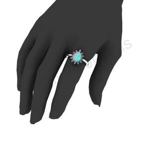 2025 Super Quality 925 Sterling Silver Amazonite Gemstone <b>Fine</b> <b>Ring</b> 6x8mm Pear Shape 18K Eternity Vermeil Women Wedding Jewelry - Product Image 6