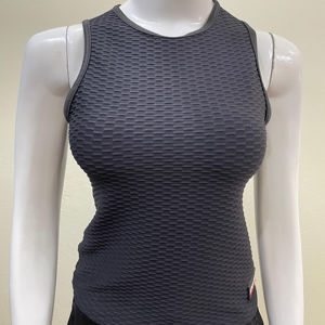 2023 camisetas cortas informales de moda con cuello redondo para mujer, camisetas sin mangas de punto de alta calidad, venta al por mayor - Product Image 1