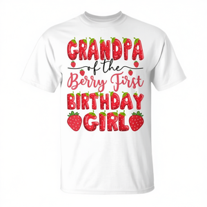 Maglietta per la prima festa di compleanno della bambina, la preferita del nonno per gli amanti delle fragole - Product Image 2