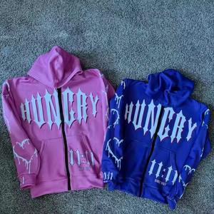 Sudadera con capucha bordada desgastada OEM para hombre, Sudadera con capucha de algodón grueso de 400 GSM, Sudadera con capucha bordada con parches y apliques personalizados - Product Image 4