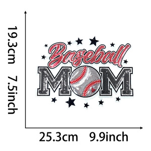 Nouveau design 2026 – Grandes écussons thermocollants personnalisés en tissu chenille à lettres pelucheuses « Baseball <span class=keywords><strong>Mama</strong></span> » avec broderie de sequins pour T-shirts – Vente en gros - Product Image 4