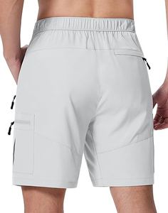 กางเกงขาสั้นคาร์โก้สำหรับผู้ชาย 9 นิ้ว มีกระเป๋าซิป แห้งเร็ว ยืดหยุ่น น้ำหนักเบา มีเชือกผูก เหมาะสำหรับกิจกรรมกลางแจ้ง ตกปลา - Product Image 6