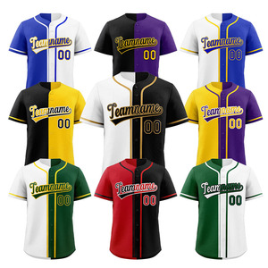 Sudadera con estampado de uniforme de béisbol personalizado, camiseta con estilo, logotipo cosido, nombre, transpirable, 100% poliéster, secado rápido, a rayas - Product Image 1