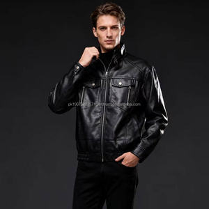 Chaqueta de Cuero Vacuno Vintage Bordada y Transpirable para Hombre, con Cuello Camisero, Diseño de Motocicleta y Logotipo Frontal - Product Image 5