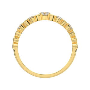 แหวนเซอร์โคเนียทรงเรขาคณิตสีเหลืองทอง14K สำหรับผู้หญิงเครื่องประดับชั้นดีชุบโรเดียม - Product Image 2