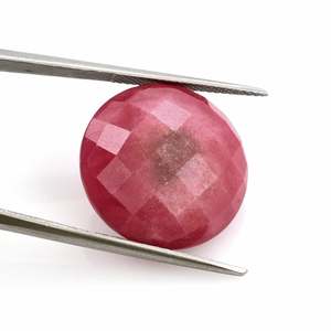 Rond Rhodonite 6mm,8mm,10mm,12mm,14mm,15mm,16mm damier flatback, Rhodonite gemme cercle rose cabochon pour bijoux - Product Image 1