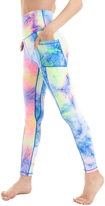 Tie Dye Femmes Confortable de Haute Qualité Yoga Leggings pour Femmes Taille Haute Extensible Maigre Leggings D'entraînement avec logo personnalisé - Product Image 5