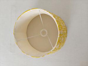 Abat-jour plissé artisanal avec élégant motif bohème sarcelle et jaune Accent de décoration unique pour la chambre à coucher, le salon - Product Image 2