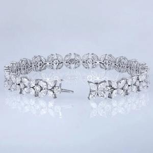 สร้อยข้อมือ Moissanite เงินแท้ 925 | สร้อยข้อมือเทนนิสผีเสื้อ | สร้อยข้อมือ moissanite สร้อยข้อมือเพชร Moissanite สีขาว - Product Image 1