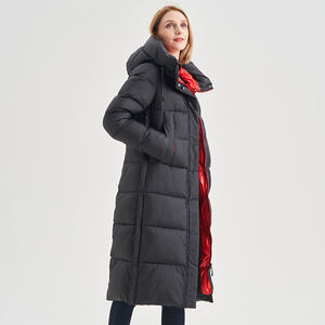 Veste longue bouffante pour femmes de qualité hivernale haut de gamme manteau chaud extérieur imprimé de logo personnalisé - Product Image 4