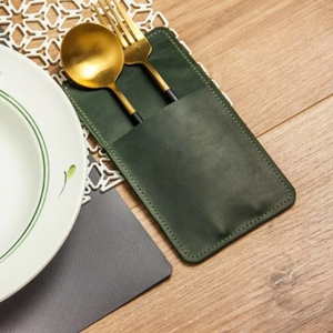 ที่ใส่ช้อนส้อมหนัง PU แบบใช้ซ้ำได้สำหรับร้านอาหารกระเป๋าเครื่องใช้บนโต๊ะอาหารสุดหรูสำหรับ LYR-0009B มีดช้อนส้อม - Product Image 1