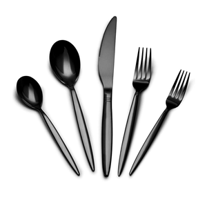 Cuillère en acier inoxydable poli noir mat artisanat le plus vendu artisanat moderne artisanat ensemble de cuillères à dessert - Product Image 6