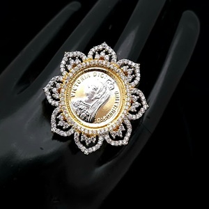 Luxe à la mode meilleure qualité or blanc finition élégant anneau réglable pour la fonction et la fête de mariage porter Collection pour les femmes - Product Image 1