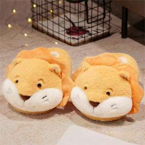 Sevimli komik yenilik peluş sıcak kadınlar sıcak hayvan Hamster köpekbalığı ördek aslan Husky terlik - Product Image 5