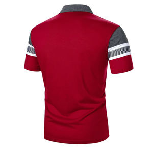 เสื้อโปโลผู้ชายลายทางกระดุมครึ่งเม็ดใส่สบายผ้าแคนวาสดีไซน์ล่าสุด - Product Image 3