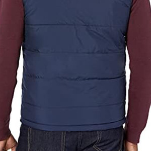 Gilet bouffant de haute qualité grande taille logo personnalisé veste sans manches gilets gilet bouffant hommes poches avec fermeture éclair - Product Image 6