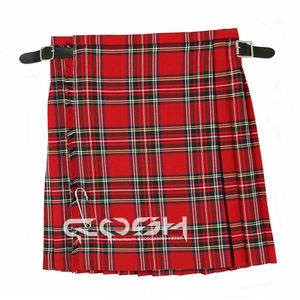 Kilt Tradicional Escocés Rojo para Hombre, Diseño Clásico de Tartán Escocés con Correas de Hebilla, Hecho en Pakistán, Marca Personalizable - Product Image 1