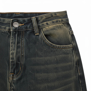 Jean baggy en denim de haute qualité pour homme, coupe large et droite, design unisexe, style hip-hop, brodé, lavable, le meilleur streetwear - Product Image 4