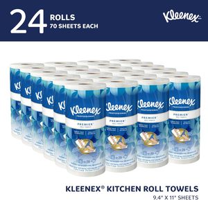 Kleenex Premiere <b>Kitchen</b> Roll <b>Paper</b> Towels, 1-Ply, 10.4" x 11", 70 Sheets/Roll, 24 Rolls/Case (13964) - Product Image 6