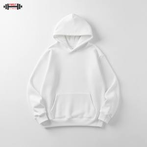 Sweats à capuche en polaire sans ficelle avec logo personnalisé, streetwear teint en tissu uni, impression bouffante, fabricant 300gsm de coton régulier - Product Image 3