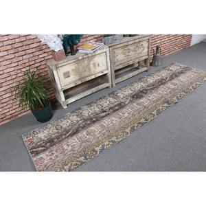 Tapis de 2,6 x 9,3 pieds, tapis de couloir vintage, tapis bleu à motifs floraux - Product Image 1