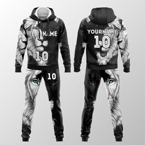 Conjunto de Sudadera y Pantalón Deportivo Personalizado con Sublimación, Nombre y Número Impresos, Unisex, 100% Poliéster Transpirable, Otoño, 2 en 1 - Product Image 1