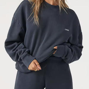 Hiver 2024 Service OEM Sweatshirts pour femmes Prix bon marché Sweatshirts d'hiver surdimensionnés à épaules tombantes pour femmes - Product Image 1