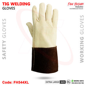 ถุงมือทำงานเชื่อมหนังวัวในหนังแพะพร้อมการป้องกันสูงสุดกำไลข้อมือยาว10ซม. ไม่มีซับใน2025งานอุตสาหกรรม - Product Image 4