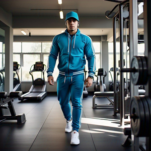 400 GSM มีฮู้ดกางเกงวิ่งจ๊อกกิ้งชุดวอร์ม2ชิ้นมีซิปรูดสำหรับผู้ชาย - Product Image 6